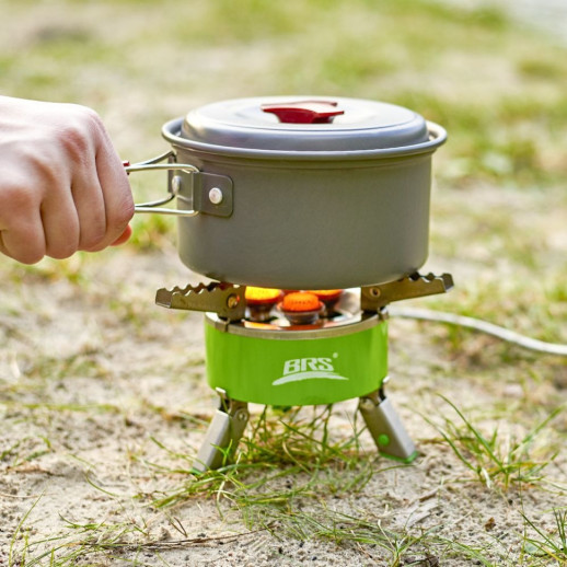 Набір Газовий пальник BRS-73 + Газовий балон різьбовий Adimanti, 230гр