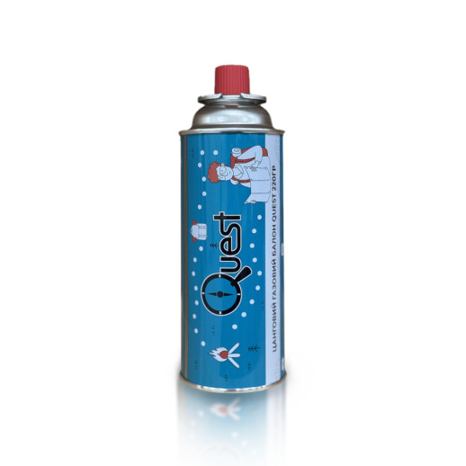 Газовый баллон цанговый бутановый Quest, 220гр (BRS)