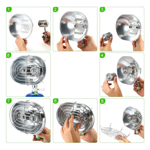 Газовый обогреватель BRS-H22 + Газовый баллон резьбовой бутановый Quest, 450гр