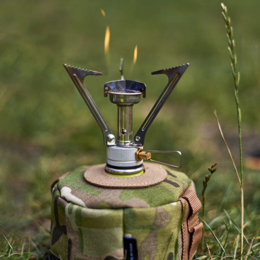 Набор Газовая горелка BRS-1 складная + Газовый баллон резьбовый бутановый Quest, 450гр