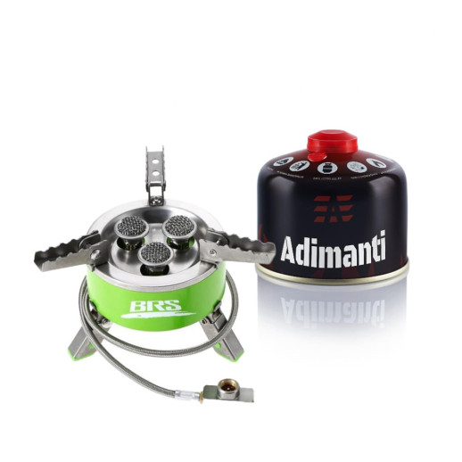 Набор Газовая горелка BRS-73 + Газовый баллон резьбовой Adimanti, 230гр