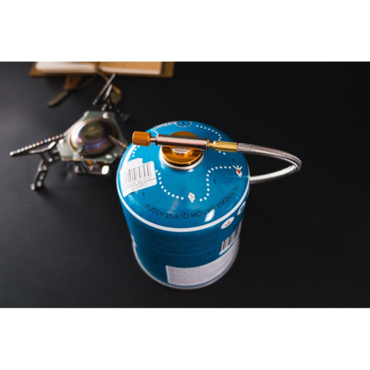 Набор Газовая горелка титановая BRS-3000T + Газовый баллон резьбовой бутановый Quest, 450гр