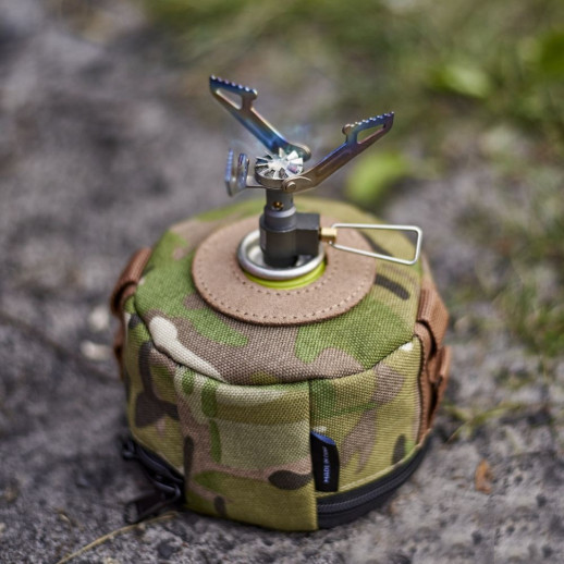 Набор Газовая горелка титановая BRS-3000T + Газовый баллон резьбовой бутановый Quest, 450гр