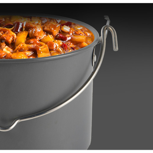 Набор туристической посуды (2 кастрюли с крышкой, котелок, сковорода, чайник, 6 тарелок, ложка, черпак и губка) BRS-157, алюминий