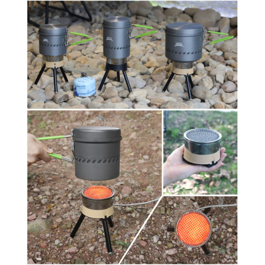 Набор туристической посуды (кастрюля + сковорода) BRS-TS19A, 1л, алюминий